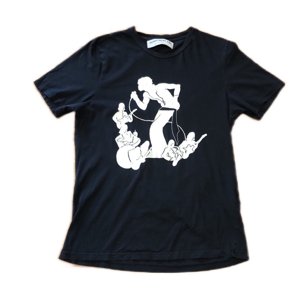 Department Five Graphic Band Tee Shirt in Navy, size Small
